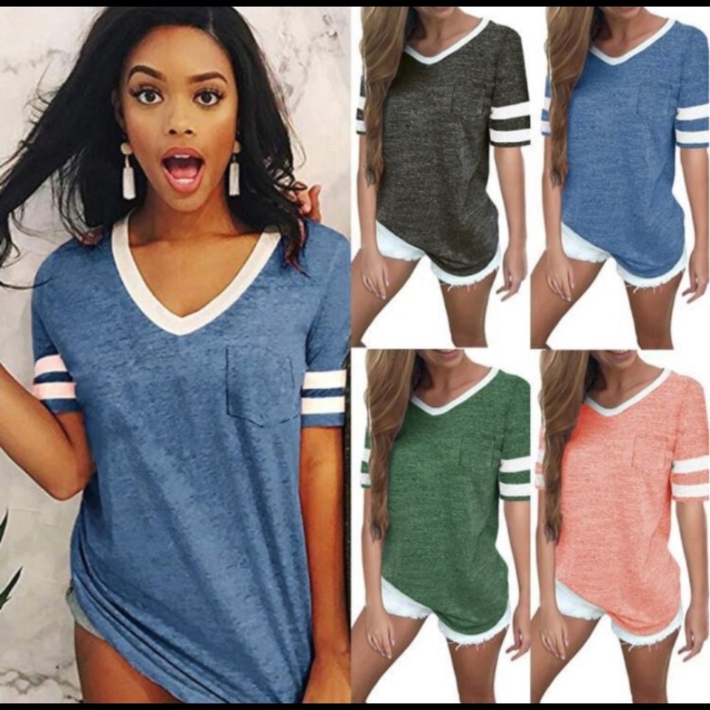 🛍Casual V neck Tees